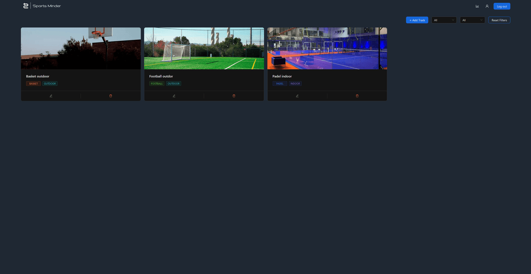 SportsMinder-Frontend - Screenshot 1