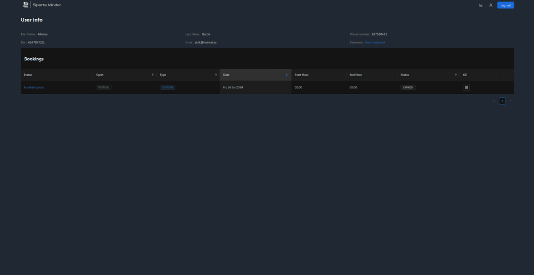 SportsMinder-Frontend - Screenshot 2